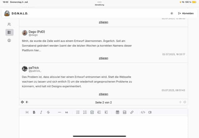 iPad Darstellung
